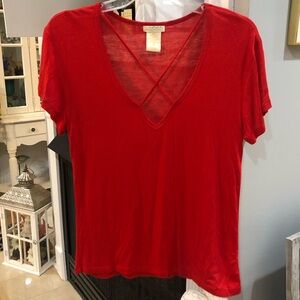 NEW Love On Tap Criss Cross Short Sleeve Blouse Top